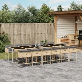 Set comedor de jardín con cojines 13 pzas ratán sintético beige by , Garden sets - Ref: Foro24-3278075, Price: 1,00 €, Discou...