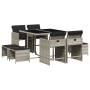 Set comedor de jardín 9 pzas cojines ratán sintético gris claro de , Conjuntos de jardín - Ref: Foro24-3277906, Precio: 366,3...