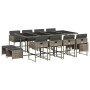 Set comedor de jardín con cojines 13 pzas ratán sintético gris de , Conjuntos de jardín - Ref: Foro24-3278107, Precio: 671,83...