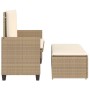 Banco de jardín con cojines y reposapiés ratán sintético beige de , Bancos de jardín - Ref: Foro24-368411, Precio: 263,05 €, ...