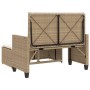 Banco de jardín con cojines y reposapiés ratán sintético beige de , Bancos de jardín - Ref: Foro24-368411, Precio: 263,05 €, ...