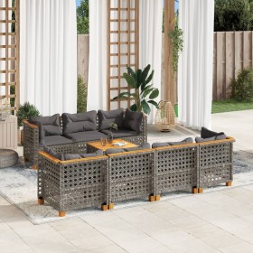 Set de sofás de jardín y cojines 8 piezas ratán sintético gris de , Conjuntos de jardín - Ref: Foro24-3261753, Precio: 689,06...