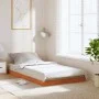 Solid pine wood bed frame in brown wax finish 100x200 cm by , Beds and slatted bases - Ref: Foro24-847152, Price: 61,25 €, Di...