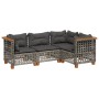 Set de sofás de jardín 4 pzas y cojines ratán sintético gris de , Conjuntos de jardín - Ref: Foro24-3261801, Precio: 373,21 €...