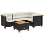 Set de muebles de jardín 5 pzas y cojines ratán sintético negro de , Conjuntos de jardín - Ref: Foro24-3261803, Precio: 385,9...
