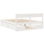 Estructura de cama con cajones madera de pino blanca 140x200 cm de , Camas y somieres - Ref: Foro24-3282349, Precio: 326,14 €...