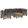 Set de muebles de jardín 6 pzas y cojines ratán sintético gris de , Conjuntos de jardín - Ref: Foro24-3261843, Precio: 497,25...