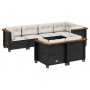 Set de sofás de jardín 7 pzas con cojines ratán sintético negro de , Conjuntos de jardín - Ref: Foro24-3261881, Precio: 558,1...