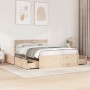 Estructura de cama con cojines madera maciza de pino 140x190 cm de , Camas y somieres - Ref: Foro24-3282354, Precio: 266,53 €...