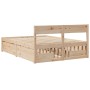 Estructura de cama con cojines madera maciza de pino 140x190 cm de , Camas y somieres - Ref: Foro24-3282354, Precio: 266,53 €...