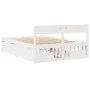 Estructura de cama con cajones madera pino blanco 120x190 cm de , Camas y somieres - Ref: Foro24-3282361, Precio: 293,27 €, D...