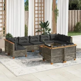 Set de sofás de jardín 10 pzas con cojines ratán sintético gris de , Conjuntos de jardín - Ref: Foro24-3261999, Precio: 830,7...