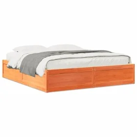 Estructura de cama madera maciza pino marrón cera 180x200 cm de , Camas y somieres - Ref: Foro24-3282368, Precio: 229,78 €, D...