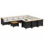 Set de sofás de jardín 11 pzas y cojines ratán sintético negro de , Conjuntos de jardín - Ref: Foro24-3262037, Precio: 815,15...