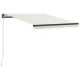 Toldo retráctil manual con LED crema 300x250 cm de vidaXL, Toldos - Ref: Foro24-3055221, Precio: 276,76 €, Descuento: %