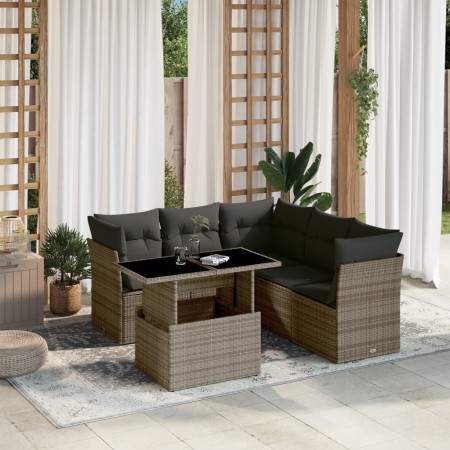 Set de muebles de jardín 6 pzas y cojines ratán sintético gris de , Conjuntos de jardín - Ref: Foro24-3266580, Precio: 397,36...