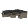 Set de sofás de jardín 10 pzas con cojines ratán sintético gris de , Conjuntos de jardín - Ref: Foro24-3268130, Precio: 645,0...