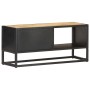 Mueble de TV puerta tallada madera de mango rugosa 90x30x40 cm de vidaXL, Muebles TV - Ref: Foro24-320944, Precio: 113,43 €, ...