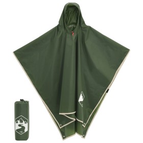 Poncho de lluvia con capucha diseño 2 en 1 verde 223x145 cm de , Camping y senderismo - Ref: Foro24-4004197, Precio: 17,34 €,...