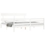 Estructura cama de matrimonio con cabecero madera maciza blanco de vidaXL, Camas y somieres - Ref: Foro24-3195107, Precio: 15...
