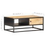 Mueble de TV puerta tallada madera de mango rugosa 90x55x36 cm de vidaXL, Mesas de centro - Ref: Foro24-320946, Precio: 183,4...