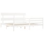 Estructura cama de matrimonio con cabecero madera maciza blanco de vidaXL, Camas y somieres - Ref: Foro24-3195107, Precio: 15...