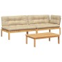 Set de sofás de palets de jardín y cojines 3 pzas madera acacia de , Sofás de exterior - Ref: Foro24-3209321, Precio: 464,36 ...