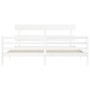 Estructura cama de matrimonio con cabecero madera maciza blanco de vidaXL, Camas y somieres - Ref: Foro24-3195107, Precio: 15...