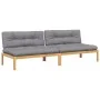 Sofás centrales de palets jardín y cojines 2 uds madera acacia by , Outdoor sofas - Ref: Foro24-3209356, Price: 358,40 €, Dis...