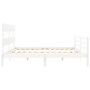 Estructura cama de matrimonio con cabecero madera maciza blanco de vidaXL, Camas y somieres - Ref: Foro24-3195107, Precio: 15...