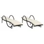 Tumbonas con cojines 2 unidades ratán sintético negro by , Loungers - Ref: Foro24-3277307, Price: 309,14 €, Discount: %