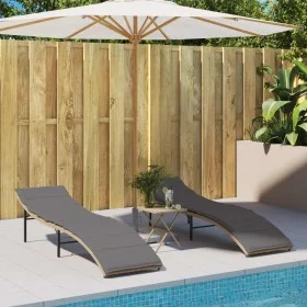 Tumbonas con cojines 2 unidades ratán sintético beige by , Loungers - Ref: Foro24-3277305, Price: 249,76 €, Discount: %
