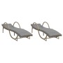 Tumbonas con cojines 2 unidades ratán sintético beige de , Tumbonas - Ref: Foro24-3277311, Precio: 277,43 €, Descuento: %