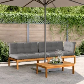 Set de sofás de palets de jardín y cojines 3 pzas madera acacia by , Outdoor sofas - Ref: Foro24-3209446, Price: 450,34 €, Di...