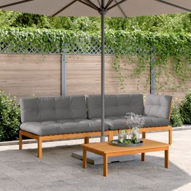 Set de sofás de palets de jardín y cojines 3 pzas madera acacia de , Sofás de exterior - Ref: Foro24-3209446, Precio: 456,29 ...
