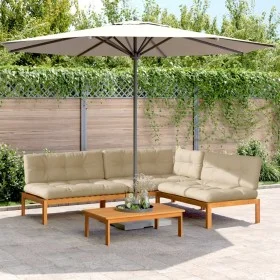 Set de sofás de palets de jardín y cojines 4 pzas madera acacia by , Outdoor sofas - Ref: Foro24-3209459, Price: 643,56 €, Di...