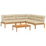 Set de sofás de palets de jardín y cojines 4 pzas madera acacia de , Sofás de exterior - Ref: Foro24-3209459, Precio: 683,77 ...