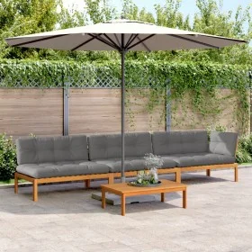 Set de sofás de palets de jardín y cojines 4 pzas madera acacia by , Outdoor sofas - Ref: Foro24-3209452, Price: 633,73 €, Di...