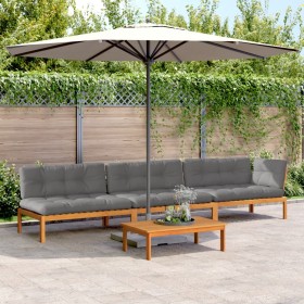 Set de sofás de palets de jardín y cojines 4 pzas madera acacia de , Sofás de exterior - Ref: Foro24-3209452, Precio: 667,97 ...