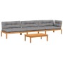 Set de sofás de palets de jardín y cojines 4 pzas madera acacia de , Sofás de exterior - Ref: Foro24-3209452, Precio: 667,97 ...