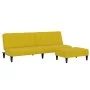 Sofá cama de 2 plazas con taburete terciopelo amarillo de , Sofás - Ref: Foro24-3258096, Precio: 298,79 €, Descuento: %