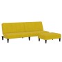 Sofá cama de 2 plazas con taburete terciopelo amarillo de , Sofás - Ref: Foro24-3258096, Precio: 288,63 €, Descuento: %