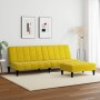 Sofá cama de 2 plazas con taburete terciopelo amarillo de , Sofás - Ref: Foro24-3258096, Precio: 288,63 €, Descuento: %