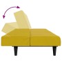 Sofá cama de 2 plazas con taburete terciopelo amarillo de , Sofás - Ref: Foro24-3258096, Precio: 288,63 €, Descuento: %