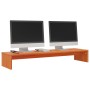 Soporte de monitor madera maciza pino marrón cera 100x27x15 cm de , Bases y elevadores para ordenadores - Ref: Foro24-847165,...