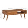 Mesa de centro con cajón tallado madera maciza 100x50x40 cm en Mesas de centro | Comprar online en Foru.es