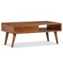Mesa de centro con cajón tallado madera maciza 100x50x40 cm en Mesas de centro | Comprar online en Foru.es