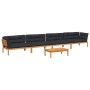 Set de sofás de palets de jardín y cojines 5 pzas madera acacia de , Sofás de exterior - Ref: Foro24-3209508, Precio: 913,48 ...