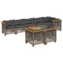 Set de muebles de jardín 9 pzas y cojines ratán sintético gris de , Conjuntos de jardín - Ref: Foro24-3261897, Precio: 763,13...