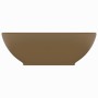 Lavabo de lujo ovalado cerámica crema mate 40x33 cm de vidaXL, Lavabos - Ref: Foro24-146930, Precio: 56,62 €, Descuento: %